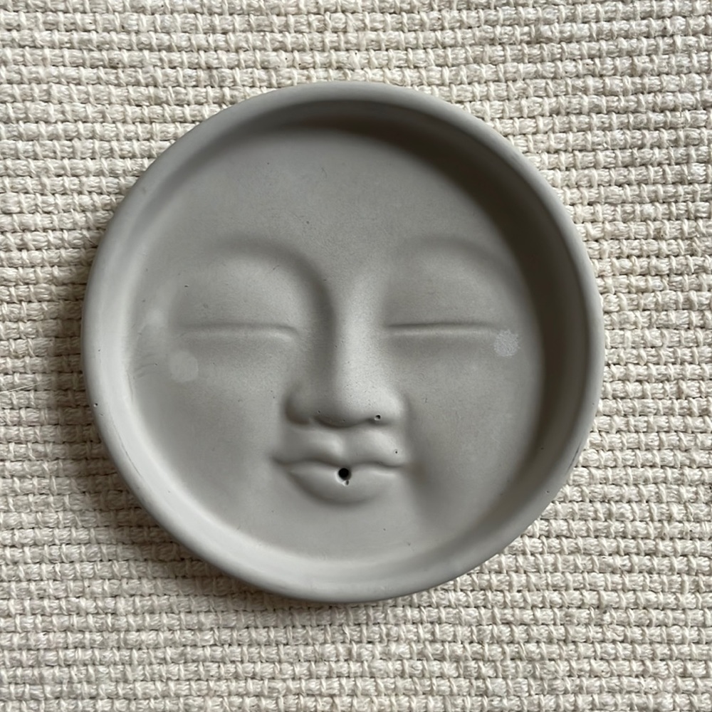Man on the Moon Cement Incense Holder
